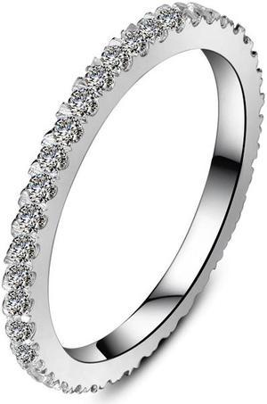 0.55 CT Eternity Ring Wedding Band NSCD Simulated Diamond Infinity Ring for Women