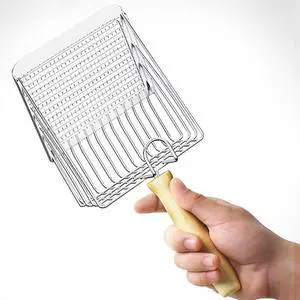 Cat Litter Scoop with Wooden Handle Metal Cat Litter Shovel Large Size Sifter Scoop Non-Stick Stronger Manages Big Clumps of Multi-cat Families (Rose Gold) Silver Cat Litter Scoop with Wooden Handle Metal Cat Litter Shovel Large Size Sifter Scoop Non-Stick Stronger Manages Big Clumps of Multi-cat Families (Rose Gold) Silver
