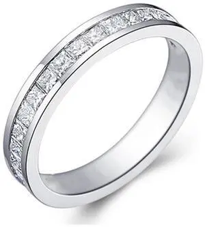 Sterling Silver Jewelry Semi Mount Wedding Band Ring Princess Zircon Mount 18K White Gold Plated 6 Sterling Silver Jewelry Semi Mount Wedding Band Ring Princess Zircon Mount 18K White Gold Plated 6