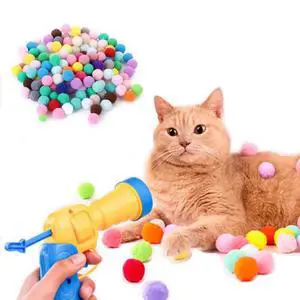 Cat Toy Ball Launcher Set Colorful Plush Toys Pom Pom Balls for Cats Colorful Plush Pom Balls, Self Play, Interactive, Indoor Cats Enrichment, Shooting 100 Balls with Launcher Cat Toy Ball Launcher Set Colorful Plush Toys Pom Pom Balls for Cats Colorful Plush Pom Balls, Self Play, Interactive, Indoor Cats Enrichment, Shooting 100 Balls with Launcher