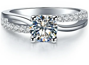 Superb 1CT Zircon Diamond Ring 4 Prongs Setting Engagement Ring for Women Sterling Silver Superb 1CT Zircon Diamond Ring 4 Prongs Setting Engagement Ring for Women Sterling Silver