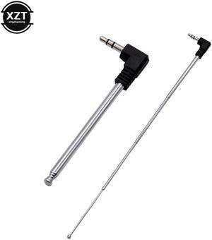 Universal 3.5mm FM Radio Antenna Receiver Retractable Aerial 4 Sections for Auto Car Mobile Cell Phone Television Speaker
