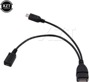 1 in 2 OTG Micro USB Host Power Y Splitter USB Adapter to Mirco 5 Pin Male Female Cable Black for REDMI NOTE4 Sony MEIZU phone
