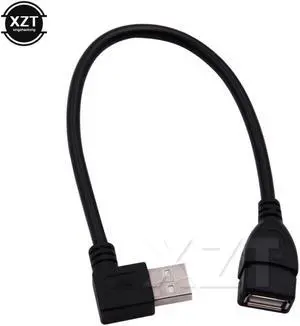 1pcs 26cm USB 2.0 A Male to Female 90 degree Angled usb extension cord cable USB2.0 male to female right cable
