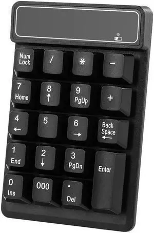2.4Ghz Wireless Numeric Keypad Mechanical Feel Number Pad Keyboard 19 Keys w/ USB Receiver Water-proof for Laptop Desktop PC 2.4Ghz Wireless Numeric Keypad Mechanical Feel Number Pad Keyboard 19 Keys w/ USB Receiver Water-proof for Laptop Desktop PC