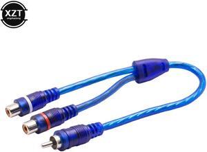 for Car MP3 Audio RCA 1 Male to 2 Female Y Splitter Cable Adapter Cord Converter for Car AUX Amplifier
