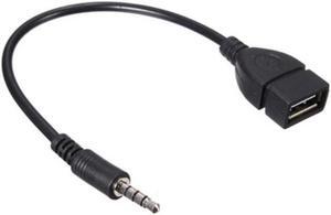 1pcs 3.5mm Male Audio AUX Jack to USB 2.0 Type A Female OTG Converter Adapter Cable
