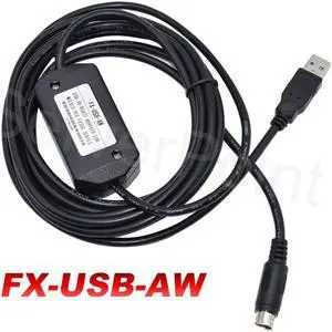 Well Tested Adapter FX-USB-AW USB To RS422 For FX3U FX3G PLC 3G 1N 2N 1S Series PLC Programming Cable Replaced by USB-SC09-FX