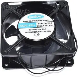 Well Tested FM12038A2HSL AC 220V 240V 0.14A 12038 12CM 120*120*38mm 2 Wires Axial Cooling Fan