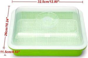 FOR 4X Seed Sprouter Tray With Lid BPA Bean Sprout Grower Sprouting Seeds Tray Dirt Way And Big Capacity