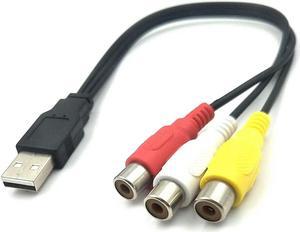 FOR USB to 3RCA Cable USB 2.0 Male to 3 RCA Female Video Audio Capture Card AV Composite Adapter Cord Cable for PC and AV