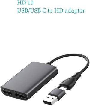 FOR HD10 USB3.0 USB C To 2 HDTV Adapter Dual 4K Displays Monitors Type C Hub 5Gbps for WIN