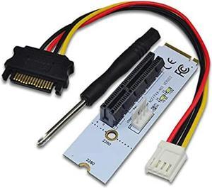 FOR NGFF M.2 to PCI-E 4X Riser Card M2 Key M to PCIe X4 Adapter with LED Voltage Indicator for ETH Miner Mining