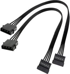 FOR Molex IDE 4 Pin Male to 15 Pin Female SATA Power Converter Adapter Cable Hard Drive HDD SSD Power Extension Cable,2 Pack