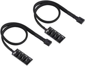 FOR 2 Pack PWM Splitter,4-Pin Computer CPU/Case PWM Fan Hub,15 Inch 4-Pin Power Cable,For 12V Desktop Computer Cooler Case