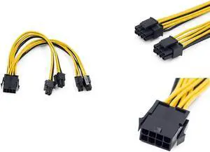 FOR CPU 12V 8Pin Female To Dual 8Pin (4+4)Pin 12V Male Motherboard Power Supply Cable Y Splitter Adapter Sleeve