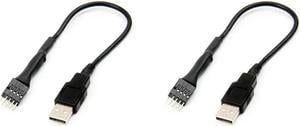 FOR 2Pcs 20cm 9 Pin Male to External USB a Male PC Mainboard Internal Data Extension Cable