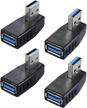 FOR 4-Pack USB 3.0 Male To Female Adapter 90 Degree Left Angle And Right Angle USB Male/Female Cable Ext Connecto