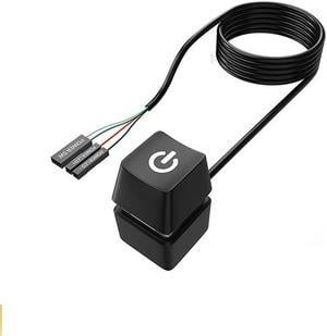 FOR LED Light Computer Desktop Switch PC Motherboard External Start Power Button Extension Cable for Home Office 1.65M Black