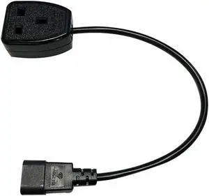 FOR IEC320 C14 to UK BS1363A Outlet Socket,IEC C14 Male Plug to UK 3Pin Female Socket Power Adapter Cable for PDU UPS(0.3M)
