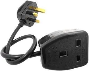 FOR UK 3 Prong Extension Power Cord,IEC UK Male Plug to Female Outlet Socket HongKong Power Cable Extented(UK Plug,0.3M)