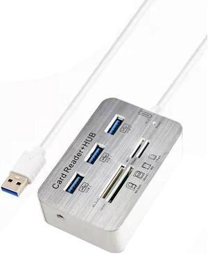 FOR 7 In 1 ing Station 3 Port USB 3.0 Hub 4 Port Card Reader For Micro-SD M2 MS U Disk For Laptop PC Mouse Keyboard