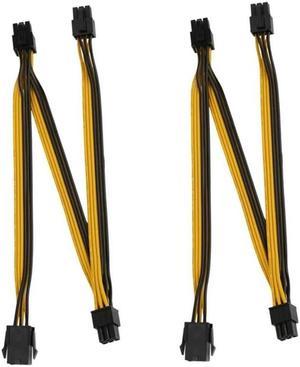 FOR 2Pack PCI-E Pcie 6Pin Female To 3 6P Male PCI Express Extension Cable Power Supply 20Cm For Graphics Video Card Adapter