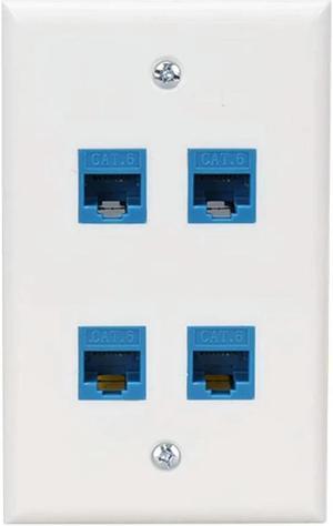 FOR Ethernet Wall Plate 4 Port Wall Plate Female-Female Compatible With For Cat7/6/6E/5/5E Ethernet Devices -Blue