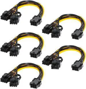 FOR 5 Pcs PCI-E 6-Pin To Dual 6+2-Pin (6-Pin/8-Pin) Power Splitter Cable Graphics Card PCIE PCI Express 6Pin To Dual 8Pin