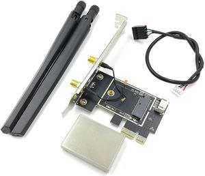 FOR NGFF M2 Card To PCI-E Pcie Desktop Converter Adapter With 2 AC Antenna For AX200 9260AC 8265NGW