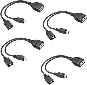 FOR 4-Pack Mini OTG Cable Adapter,2-In-1 Powered Micro-USB to USB Adapter(OTG Cable + Power Cable) for Streaming Sticks Etc