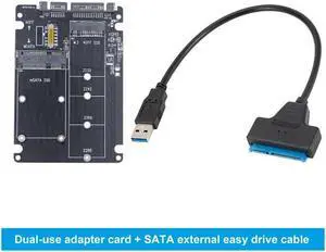 FOR MSATA SSD To SATA 3.0 Riser Card 2 In 1 Adapter Card With USB3.0 Easy Drive Cable