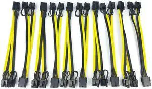 FOR 10Pcs 8 Pin PCI Express To Dual PCIE 8 (6+2) Pin Power Cable 20Cm Graphics Card PCI-E GPU Power Data Cable Splitter