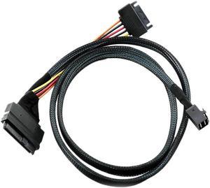 FOR Data Cable Mini SAS SFF-8643 To SFF8639 Nylon Braided Belt SATA 15P Power Supply Cable For Switch Large Server