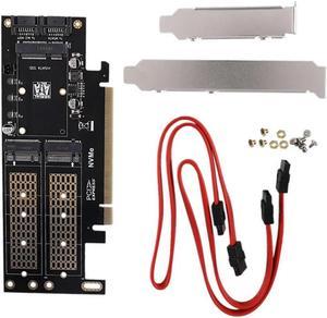 FOR PCI-E Adapter Card M.2 Nvme NGFF To PCI-E 4X Three-In-One Expansion Adapter Card B+M Key MSATA Three-Disk Version