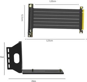 FOR VGA PCI-E 3.0 X16 Video Card Vertical Mounting Bracket Extension Cable Set Graphics Card Bracket for ATX PC Case(A)