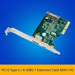 FOR PCI-E X4 Riser Card 1142 TYPE-C+A USB 3.1 Expansion Card TYPE-C+A Adapter Card SATA Power Supply For Printer Scanner