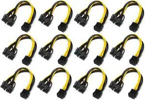 FOR 12-Pack PCI-E 8Pin To 2X 8 Pin (6+2) Power Splitter Cable For PCIE PCI Express Image Card Y - Splitter Extension Cable