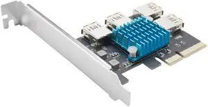 FOR PCIE 1 To 4 Ext PCI-E To PCI-E Adapter 1 Turn 4 PCI-Express Slot 4X To 1X USB 3.0 Riser Multiplier Card Converter