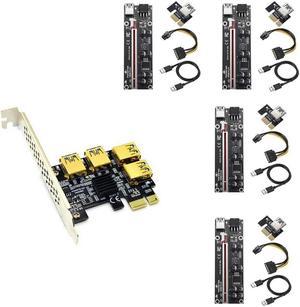 FOR PCIE PCI-E Riser 1 To 4 USB 3.0 Card Multiplier Hub PCI Express 1X To 16X Adapter For ETH Mining Miner