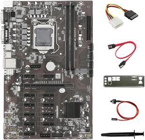 FOR B250B ETH Mining Motherboard+4PIN IDE To SATA Cable+SATA Cable+Switch Cable+Baffle+Thermal Grease 12PCIE MSATA For BTC