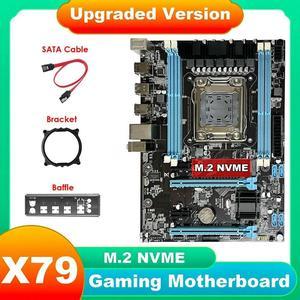 FOR X79 Motherboard+SATA Cable+Baffle+Bracket LGA2011 M.2 NVME Gigabit LAN Support 4XDDR3 For Xeon E5 2630 E5 2660 V1 V2 CPU