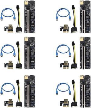 FOR 10 Pcs VER009S Plus PCI-E PCIE Riser Card 009S PCI Express Adapter Molex 6Pin SATA To USB 3.0 Cable 1X 16X Ext