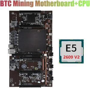 FOR BTC Mining Motherboard X79 H61+E5 2609 V2 CPU 5X PCI-E 8X LGA 2011 DDR3 Support 3060 3080 GPU For BTC Miner Mining