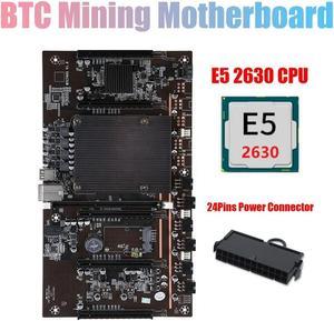 FOR X79 H61 BTC Miner Motherboard Support 3060 3070 3080 GPU With E5 2630 CPU+24Pins Power Connector For BTC Miner Mining