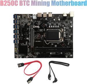 FOR B250C BTC Mining Motherboard With 2XSATA Cable 12XPCIE To USB3.0 Graphics Card Slot LGA1151 Support DDR4 RAM Motherboard