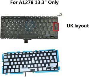 FOR UK Laptop Keyboard Keypad With Backlight For book Pro A1278 13.3 2009-2012