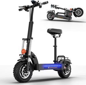 11'' Off-Road Electric Scooter 2400W Dual Motor 48V 20Ah Battery 40Mph with Seat