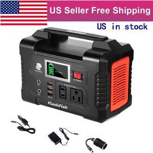 200W Portable Power Station FlashFish 40800mAh Solar Generator with 110V AC Outlet/2 DC Ports/3 USB Ports, Backup Battery Pack Power Supply for CPAP Outdoor Advanture Load Trip Camping Emergency