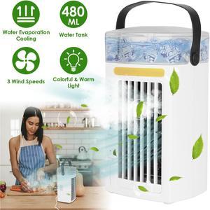 4 In 1 Portable Air Conditioner Evaporative Cooler Water Mist Cooling USB Fan